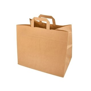 TORBA PAPIEROWA BRĄZ Z UCHEM 25X22X32