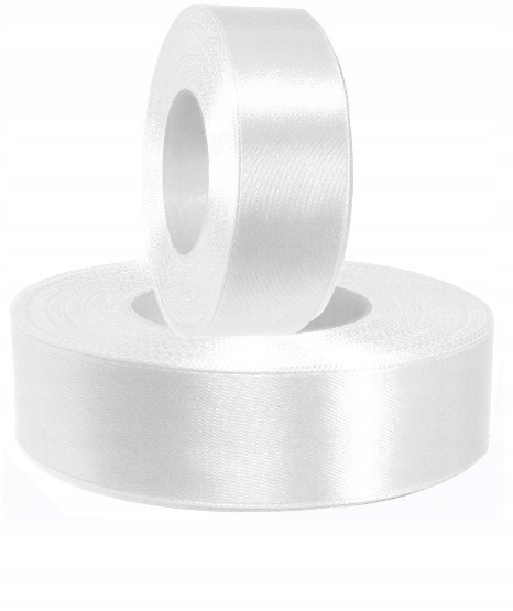 Wstążka sat.biała 25mm/32m 1szt Wstążka sat.biała 25mm/32m 1szt