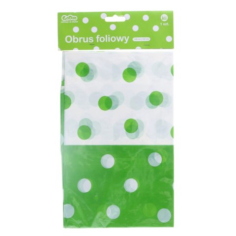 ! OBRUS FOLIOWY ZIELONY W GROSZKI 128X181CM