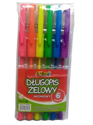 DŁUGOPIS ŻELOWY NEON KPL.6 KOL.PENMATE