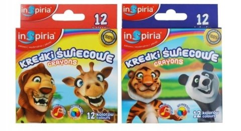 Kredki świecowe 12 kolorów INSPIRIA Kredki świecowe 12 kolorów INSPIRIA