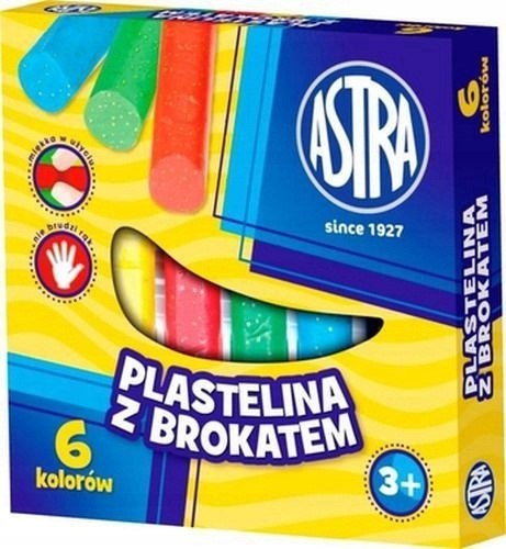 Plastelina Astra z brokatem 6 kolorów (10)