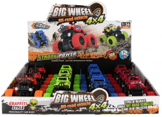 AUTO TERENOWE 9CM MIX4 MC (12) PULLBACK