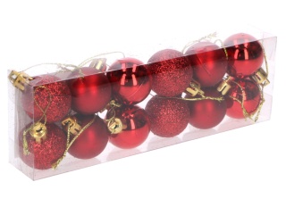 Bombki mini (12 szt.) czerwone
