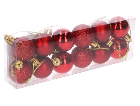 Bombki mini (12 szt.) czerwone