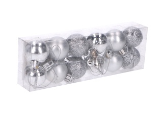 Bombki mini (12 szt.) srebrne