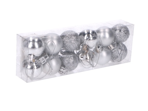 Bombki mini (12 szt.) srebrne