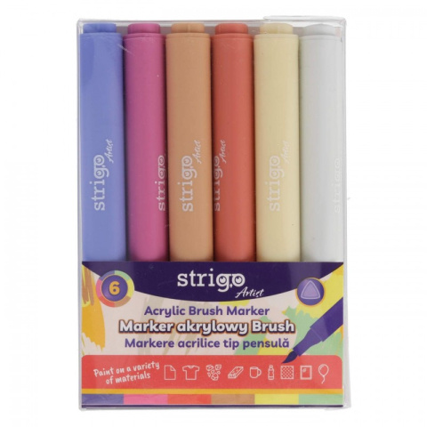 STRIGO MARKER AKRYLOWY Z KOŃCÓWKĄ BRUSH W TRÓJKĄTN STRIGO MARKER AKRYLOWY Z KOŃCÓWKĄ BRUSH W TRÓJKĄTN