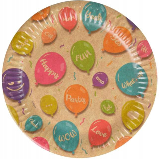 Talerze papierowe - Kraft Balloons (12 szt.) - FSC