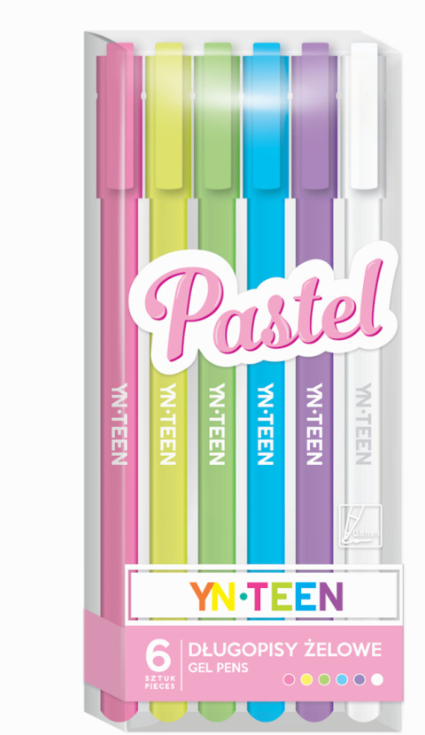 YNT DŁUGOPISY ŻELOWE 6SZT. PASTEL(20) YNT DŁUGOPISY ŻELOWE 6SZT. PASTEL(20)