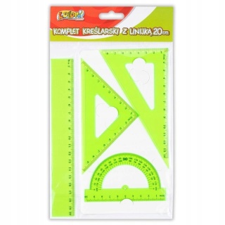 ZESTAW KREŚLARSKI Z LINIJKĄ 20CM ZIELONY PENMATE