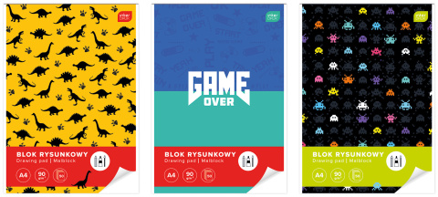 Blok rysunkowy A4 50 90g Game Over(5X40) Blok rysunkowy A4 50 90g Game Over(5X40)
