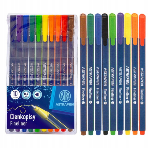 Cienkopisy trójkątne 0,4 mm ASTRAPEN - 10 szt. Cienkopisy trójkątne 0,4 mm ASTRAPEN - 10 szt.