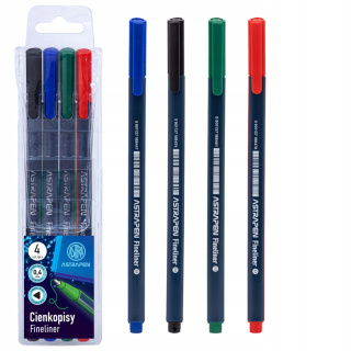 Cienkopisy trójkątne 0,4 mm ASTRAPEN - 4 szt.