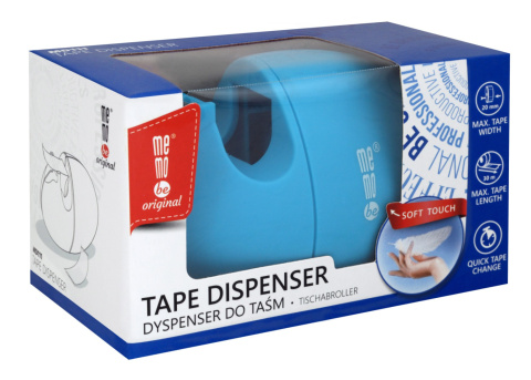 Dyspenser do taśm MemoBe soft-touch niebieski neon Dyspenser do taśm MemoBe soft-touch niebieski neon