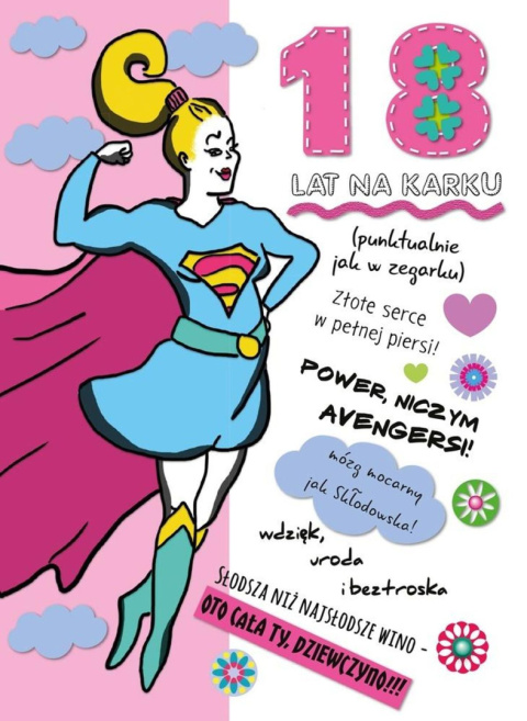 KARTKA B6 18- URODZINY DZIEWCZYNA