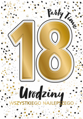Karnet A5 ZŁOCONY TŁOCZONY 18- URODZINY GLAMOUR WHITE