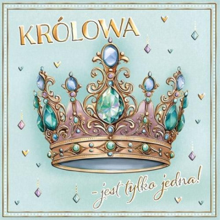 Karnet KW ZŁOCONY TŁOCZONY KORONA II KRÓLOWA JEST TYLKO JEDNA
