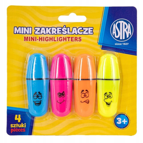 Mini zakreślacze 4 szt, blister Mini zakreślacze 4 szt, blister
