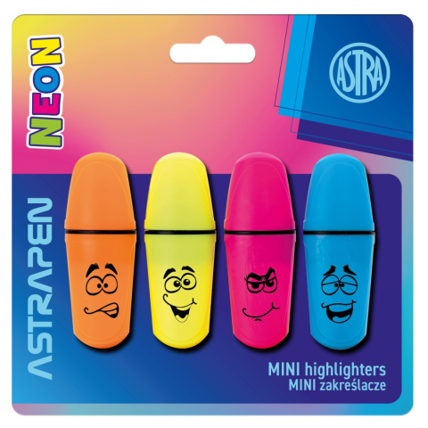 Mini zakreślacze ASTRAPEN NEONmania 4 kolory - 4 s