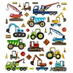 NAKLEJKI POJAZDY BUDOWLANE 35SZT