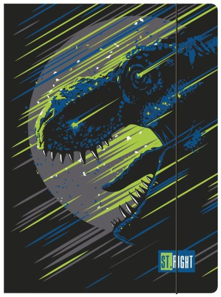 TECZKA Z GUMKĄ A4 300 g/m2 ST.RIGHT DINOSAUR mkmo