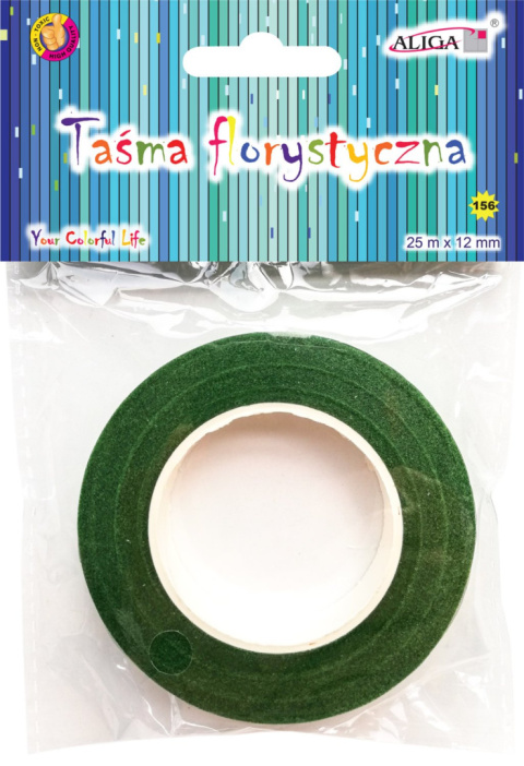 Taśma florystyczna zielona 12mmx25m(12)MT-9633 Taśma florystyczna zielona 12mmx25m(12)MT-9633