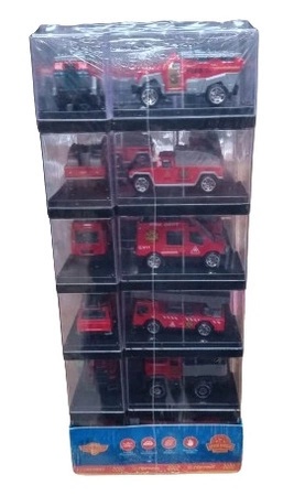 AUTO STRAŻ POŻARNA METAL W KLOCKU (STAND 24SZT)