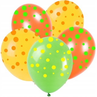 Balony neonowe kropki (5 szt.)