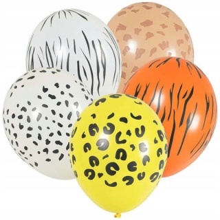 Balony z nadrukiem zwierzęcym (5 szt.)