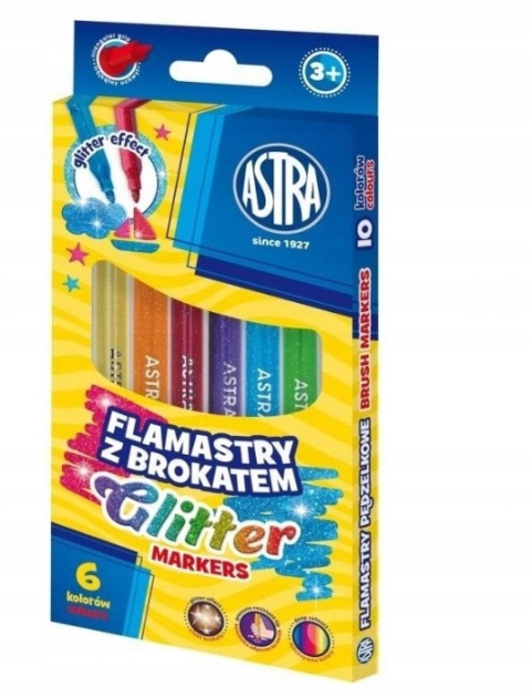 Flamastry Astra 6kol BROKATOWE Flamastry Astra 6kol BROKATOWE