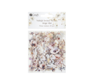 NAKLEJKI- KWIATY 30 SZT BEIGE MIST