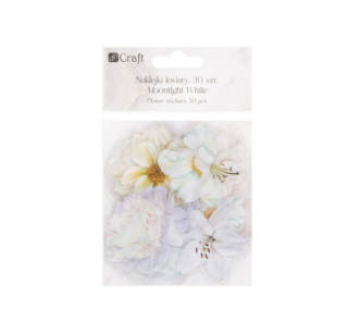 NAKLEJKI KWIATY 30 SZT MOONLIGHT WHITE