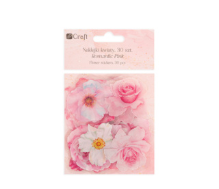 NAKLEJKI KWIATY 30 SZT ROMANTIC PINK