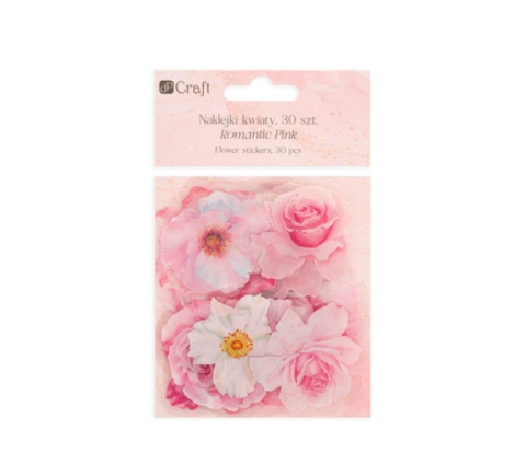 NAKLEJKI KWIATY 30 SZT ROMANTIC PINK NAKLEJKI KWIATY 30 SZT ROMANTIC PINK
