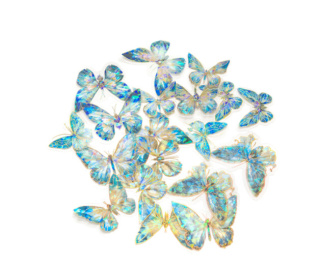 NAKLEJKI POŁYSKUJĄCE MOTYLE 20SZT. BLUE STARDUST