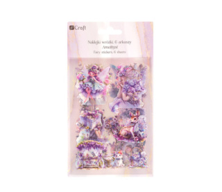 POŁYSKUJĄCE NAKLEJKI WRÓŻKI 6 ARKUSZY - AMETHYST