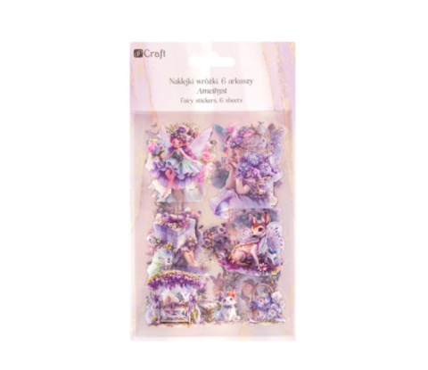 POŁYSKUJĄCE NAKLEJKI WRÓŻKI 6 ARKUSZY - AMETHYST POŁYSKUJĄCE NAKLEJKI WRÓŻKI 6 ARKUSZY - AMETHYST