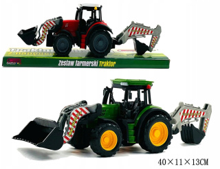 TRAKTOR Z TUREM KOPARKO ŁADOWARKA 40CM KLOSZ