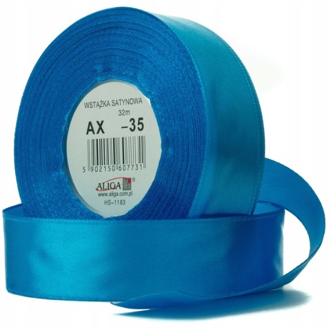 Wstążka sat. niebieska 25mm/32m 1szt ax25-35 Wstążka sat. niebieska 25mm/32m 1szt ax25-35
