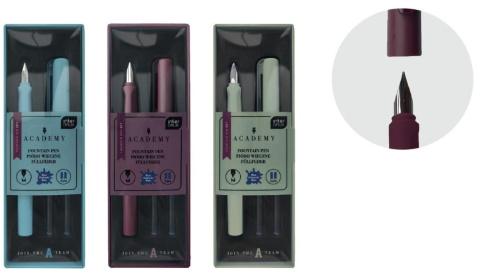 Zestaw pióro wieczne +2 naboje w etui Academy Zestaw pióro wieczne +2 naboje w etui Academy