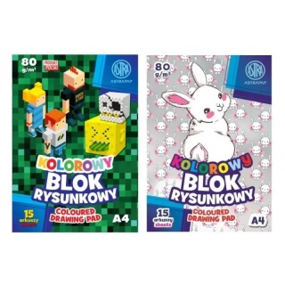 Blok kolorowy barwiony w masie ASTRAPAP A4 80g 15