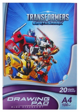 Blok rysunkowy TRANSFORMERS A4 100g 20 ark
