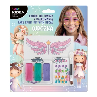 FARBY DO TWARZY 3KOL+KALKOMANIA WRÓŻKA DERF KIDEA