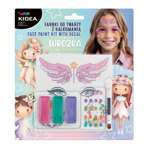 FARBY DO TWARZY 3KOL+KALKOMANIA WRÓŻKA DERF KIDEA FARBY DO TWARZY 3KOL+KALKOMANIA WRÓŻKA DERF KIDEA