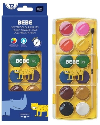 Farby akwarelowe 12kol.BEBE Kids(12)