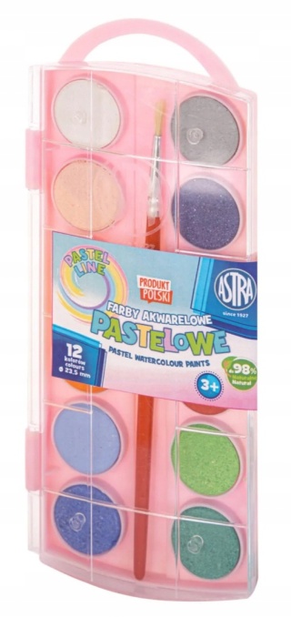Farby akwarelowe pastel  12 kol. - 23, 5mm