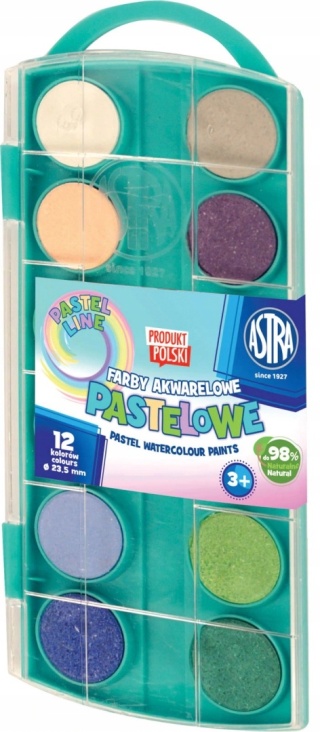 Farby akwarelowe pastel  12 kol. - 23, 5mm
