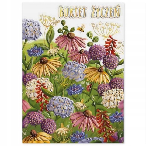 KARNET B6 BUKIET ŻYCZEŃ KOLOR