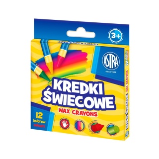 Kredki świecowe okrągłe ASTRA - 12 kolorów - 8/90